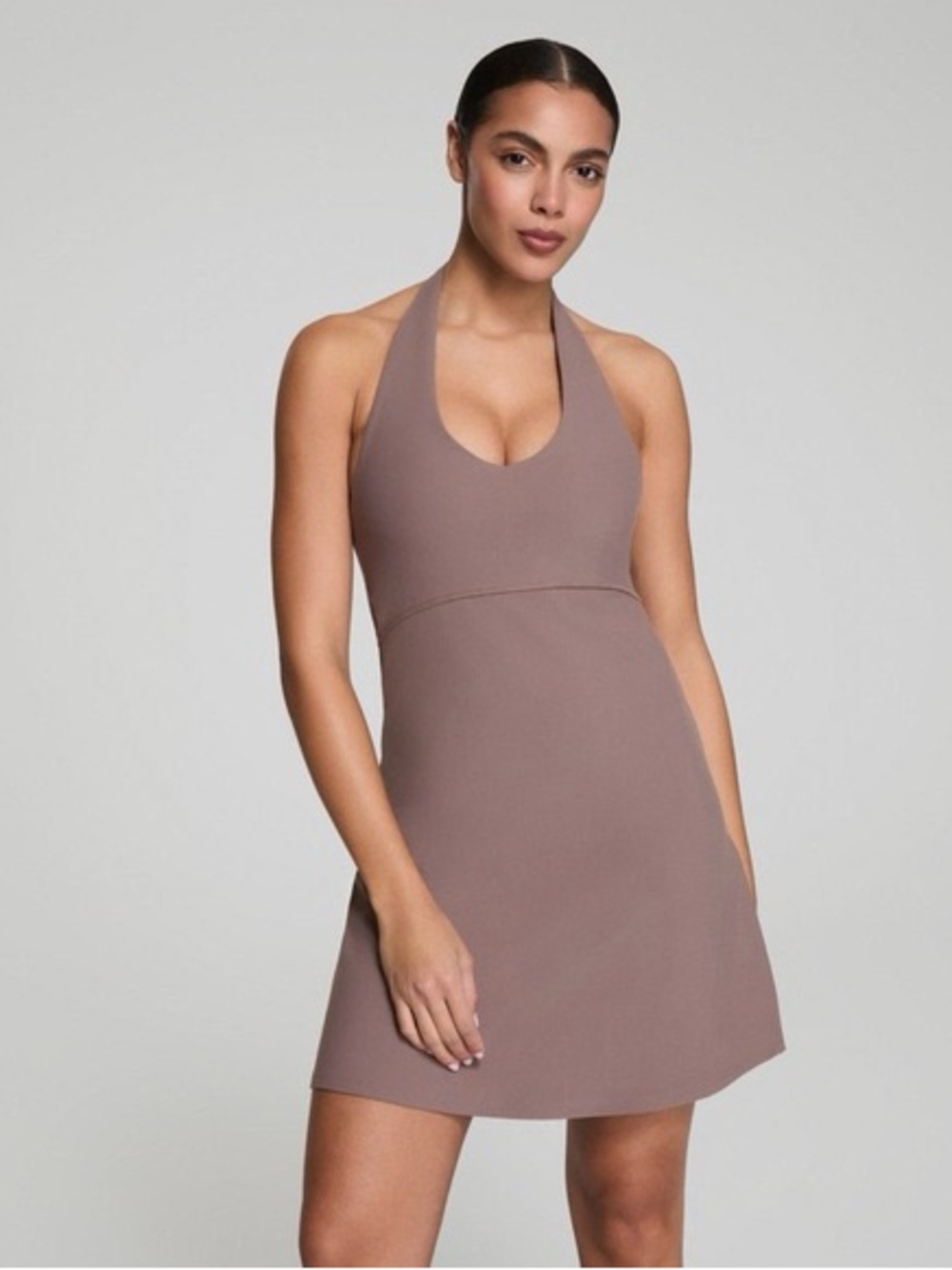 NWT SIZE XL SPANX Mauve Taupe Halter Mini Dress